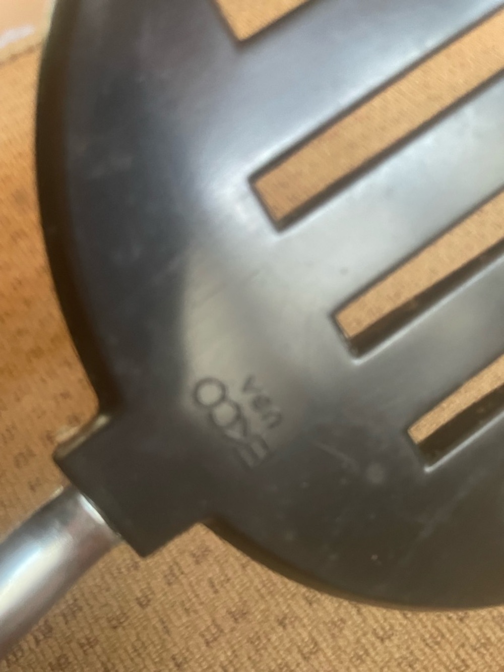 VTG EKCO Black Slotted Turner / Spatula wide round 1970s - Picture 2 of 5